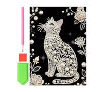 Générique Pearl Art Kit Cat Shape Beaded DIY Frameless Craft Set