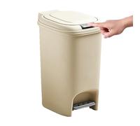 Générique Pedal Trash Can Rectangular Step On Waste Bin Lid Garbage Container Foot Operated Indoor Basket For Bathroom Kitchen Office Home | Space Saving Hygienic Lidded Dustbin With Smooth Opening
