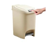 Générique Pedal Trash Can Rectangular Step On Waste Bin Lid Garbage Container Foot Operated Indoor Basket For Bathroom Kitchen Office Home | Space Saving Hygienic Lidded Dustbin With Smooth Opening