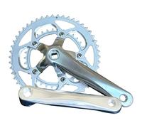 Générique Pédalier Conique carré Universel for vélo de Route 110BCD, 170mm, 34/50T 36/52T 39/53T, Roue à chaîne Fixie(34-50T,White)