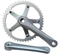 Générique Pédalier De Vélo Route 165 Mm, Axe Carré, for Pliant, Entraxe 144 Plateau Rond 48 Dents, Mono-Vitesse, Manivelles Gauche Et Droite, Compatible 9/10/11 Vitesses, Alliage D'aluminium Argenté