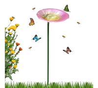 Générique Pedestal Bird Baths - Bird Bath for Outside | Metal Garden Decor Water Station | for Deck Patio Backyard Yard Balcony Railing Ground Pool Window