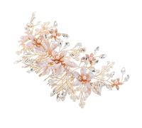 Générique Peigne À Cheveux De Mariée Élégant Avec Perles Et Strass, Pièce De Cheveux Décorative, Accessoires De Cheveux De Mariage Pour Fournitures De Fête De Bal De Festival