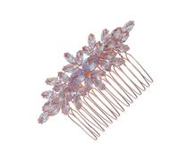 Générique Peigne à Cheveux de Mariée en Zircon de Goutte d'Eau Peigne Strass Rose Doré Accessoire Mariage Élégant pour Soirée et Fête Coiffure Femme Adulte