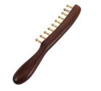 Générique Peigne à Cheveux en Bois de Santal Naturel avec Dents en Cuivre Larges pour Massage du Cuir Chevelu et Démêlage Doux avec Paquet en Tissu Couleur Aléatoire