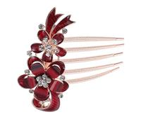 Générique Peigne à Cheveux pour Mariage Strass Colorés en Alliage de Zinc, Accessoire Élégant pour Chignon de Mariée, Travail Soigné et Design Floral Charmant
