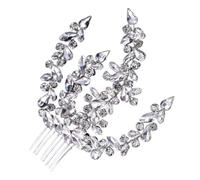 Générique Peigne à strass grattoir pour ustensiles de cuisine bijoux bague à cheveux charme accessoire chic accessoires de mode peignes à cheveux décoratifs visage strass côté cristal Silver