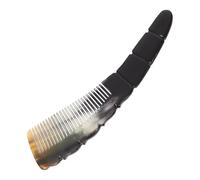 Générique Peigne de Massage Cuir Chevelu Accessoire Élégant et Portable en Corne de Bœuf Naturel, Anti-statique Poignée Sculptée 20x5,5 Cm