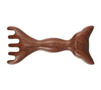 Générique Peigne de Massage en Bois Naturel à Double Tête Dents Larges Masseur Manuel pour Cuir Chevelu et Nuque Outil Gua Sha Portable pour Soin et Stimulation Capillaire