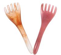 Générique Peigne de Massage Portable 2 Pièces pour Cuir Chevelu en Résine et Cire D'abeille Outil Apaisant et Soin Capillaire pour Tempes pour Détente