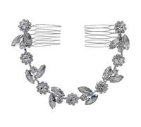 Générique Peigne Décoratif Cheveux Argenté avec Chaîne Strassée Accessoire Chignon Élégant pour Mariée Design Unique et Facile à Utiliser