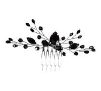 Générique Peigne Décoratif en Cristal Noir Alliage, Accessoires Cheveux pour Femmes, pour Bal de Fin d'Année et Anniversaire