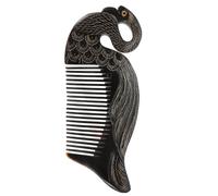 Générique Peigne en Corne de Bœuf Noir pour Massage du Cuir Chevelu Peigne à Cheveux pour Femmes Stimulateur de Circulation Sanguine Accessoire Naturel pour Soin Capillaire et Relaxation
