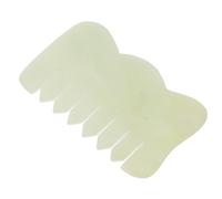 Générique Peigne en Jade Naturel Peigne de Massage Portable pour Cuir Chevelu et Visage Outil de Massage des Points d'Acupuncture Masseur Facial en Jade pour Soulagement des Maux de Tête