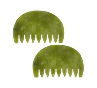 Générique Peigne et Massage Relaxant des Cheveux de Massage du Cuir Chevelu en Jade Naturel Vert 2pcs pour Stimuler la Circulation Sanguine