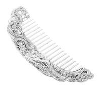 Générique Peigne Large Vintage Cuivre Blanc avec Motifs Dragon et Phénix Peigne Coiffage Rétro Multifonction pour Hommes et Femmes Accessoire Élégant pour Coiffure et Décoration
