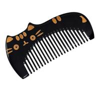 Générique Peigne Portable Finition Polie Fine en Corne de Bœuf Noir Dents Larges Réduit la Casse des Cheveux pour Garçon et Filles pour Usage Quotidien et Voyage