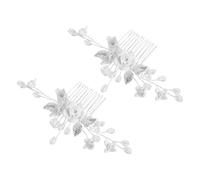 Générique Peignes à Cheveux Fleuris Blancs Faits Main en Argile Polymère Ultralégers, 2 Pièces, Accessoires Élégants pour Mariée et Demoiselle D'honneur en Célébration Formelle