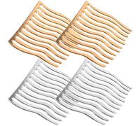 Générique Peignes à Cheveux Latéraux 4 Pièces Métal Finition Dorée et Argentée, Accessoires pour Femmes, Peignes à Dents Fines pour Coiffures Décoratives et Maintien, Adaptés Cheveux Fins