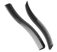 Générique Peignes à Cheveux Professionnels Moins de Casse Lot de 2 en Plastique Noir, Forme S pour Coiffure Précise Usage Personnel et Coiffage