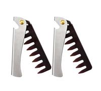 Générique Peignes à Huile Pliants Style Vintage en Acier Inoxydable Lot de 2 Portable et Résistant pour Homme pour Coiffure et Entretien de Barbe