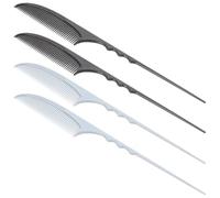 Générique Peignes à Queue D'épingle en Fibre de Carbone Lot de 4 Antistatiques pour Démêler Cheveux Bouclés et Frange, Coiffure Professionnelle et Occasions Formelles