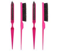 Générique Peignes de Coiffure Professionnels Brosse Portable Poils Flexibles Set de 4 en Abs pour Extensions et Cheveux, Salon et Usage Domestique
