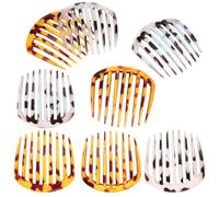 Générique Peignes Français Latéraux pour Femmes, 8 Pièces en Plastique Laqué, Petits Accessoires Coiffure pour Cheveux Fins, Usage Quotidien