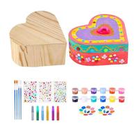 Générique Peignez votre propre boîte à bijoux,Peignez votre propre boîte à bijoux pour filles,Coffret Arts et Métiers - Ensemble d'art de au trésor pour tout-petits, ensemble de peinture de au tréso