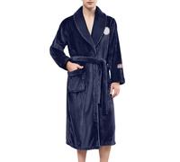 Générique Peignoir De Bain Flanelle Homme Pyjama Hiver Chaude Peignoirs avec Ceinture Poches Nuisette Vêtements De Nuit Matelassée Longue Pyjama Peignoir Personnalisé