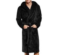 Générique Peignoir De Bain Homme Polaire Robe De Chambre Robes De Chambre Manches Longues Peignoir De Bain Confortable Couleur Unie Matelassée Longue Pyjama Peignoir Homme Personnalisé