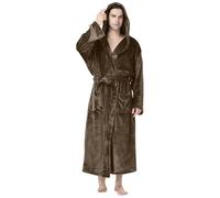 Générique Peignoir de Bain Homme,Pyjama Respirant col en V Léger et long Vêtements détente nuit Couleur Unie Manches longues Idéal pour Mariage, EVJF, Lune Miel