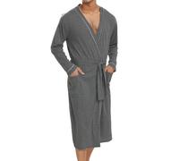 Générique Peignoir de Bain Homme Robes Longues pour avec Ceinture Vêtements détente et nuit Kimono Longue Robe Chambre Manches Casual Maison Automne Hiver