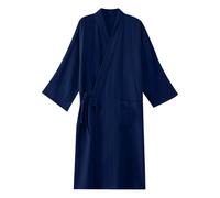 Générique Peignoir de Bain Homme Vêtement nuit ample pour la maison Chambre Vintage Chemises Couleur Unie léger et voyage Casual Automne Hiver