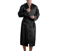 Générique Peignoir de bain pour Homme,Pyjama Respirant col en V avec Ceinture Vintage Chemises nuit vêtements détente léger Manches longues SPA Piscine Plage