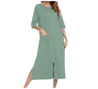 Générique Peignoir Doux pour Femme Vêtement de nuit ample la maison Décontracté légant Bain avec Ceinture Mariage for Femmes Manches longues Idéal EVJF, Lune Miel