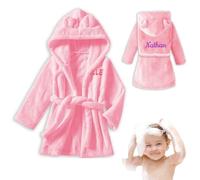 Générique Peignoir Enfant Personnalisé avec Prénom Brodé en Flanelle Douce - Idéal après le Bain pour Garçons et Filles de 1 à 7 Ans - Taille 90-130#12