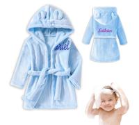 Générique Peignoir Enfant Personnalisé avec Prénom Brodé en Flanelle Douce - Idéal après le Bain pour Garçons et Filles de 1 à 7 Ans - Taille 90-130#2