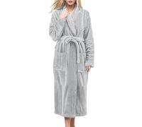 Générique Peignoir Femme Long Robe Grande Taille Eponge Coton Portefeuille Robes Leger De Bain Longue Vêtements Nuit Chambre Chic des Femmes Hiver Rose Peignoirs Serviette Kimono Polaire Sortie Fond