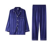 Générique Peignoir Homme - Coton été Ensembles de Pyjama Coton 2 Pièces Pyjama Grande Taille vêtements Pyjama Homme avec col V Vêtement de nuit basique Vêtement de maison