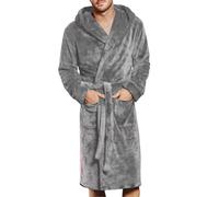 Générique Peignoir Homme Polaire Robe De Chambre Super Douce À Capuche avec Ceinture Taille Capuche Doux Peignoir De Bain Vêtement De Nuit Pyjama Kimono Peignoir Homme Polaire Chaud