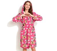 Générique Peignoir personnalisé destiné aux couples avec photo de visage - Robe de chambre sur mesure pour hommes et femmes - Kimono long amusant avec photo personnalisée drôle pour la famille