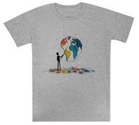 Générique Peindre Le Monde T-Shirt Gris pour Enfants T-Shirt À Manches Courtes pour Enfants