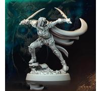 Générique Peinta3D - Figurine en résine à peindre, Univers de Archvillain Games Archvillain Society Vol. XXXVI - Yael Yllamarer - Bladewhirler - dim. 36.60 x 35.65 x 35.07mm + 25 x 25 x 9.63mm