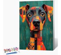 Générique Peinture Numero Enfant Chien Peinture par Numero Abstrait Paint by Numbers, Loisir Creatif Adulte DIY Kit Creatif Adulte Couleur Canevas Painting, Cadeau Femme Sans Cadre 80x120cm Q-WK45