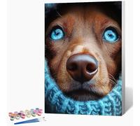 Générique Peinture Numero Enfant Chien Peinture par Numero Animal Paint by Numbers, Loisir Creatif Adulte DIY Kit Creatif Adulte Couleur Canevas Painting, Cadeau Femme Sans Cadre 80x120cm Q-3971
