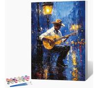 Générique Peinture Numero Enfant Guitare Peinture par Numero Musique Paint by Numbers, Loisir Creatif Adulte DIY Kit Creatif Adulte Couleur Canevas Painting, Cadeau Femme Sans Cadre 30x40cm T-5F36
