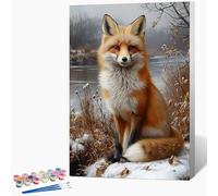 Générique Peinture Numero Enfant Renard Peinture par Numero Neige Paint by Numbers, Loisir Creatif Adulte DIY Kit Creatif Adulte Couleur Canevas Painting, Cadeau Femme Sans Cadre 60x90cm H-YH18