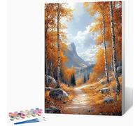 Générique Peinture par Numero Adulte Automne Peinture Numero Montagne Activite Manuelle Adulte Painting by Numbers, Kit de Bricolage par Débutants, Decoration Maison Sans Cadre 60x90cm Q-3V76