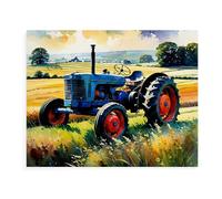 Générique Peinture Par Numero Adulte Tracteur Agricole Vintage Avec Cadre 40X50CM Kits De Peinture Acrylique Par Numéros Sur Toile Pour Enfants,Bricolage Kit De Peinture À L'Huile Paysage,A2